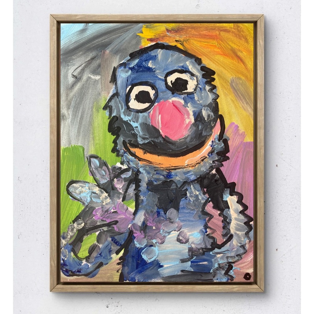 OMAN Original Grover Sesame Street Painting 11x14 Acrylic Canvas Art